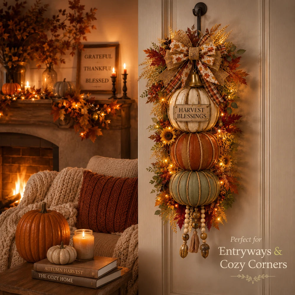 Cozy autumn entryway decor