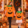 🎃 Pumpkin Pop-On Halloween Costume Set — Poncho &amp; Matching Hat | Kids &amp; Adults