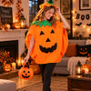 🎃 Pumpkin Pop-On Halloween Costume Set — Poncho &amp; Matching Hat | Kids &amp; Adults