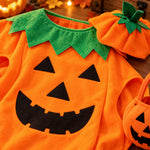 🎃 Pumpkin Pop-On Halloween Costume Set — Poncho &amp; Matching Hat | Kids &amp; Adults
