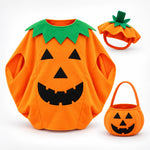 🎃 Pumpkin Pop-On Halloween Costume Set — Poncho &amp; Matching Hat | Kids &amp; Adults
