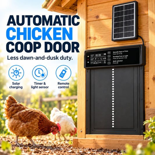Automatic Chicken Coop Door Solar Powered with Timer &amp; Light Sensor