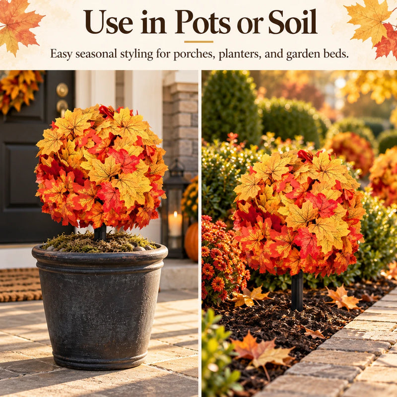 🍂 Turn Your Outdoors Into Fall — 50% Off Maple Garden Stakes