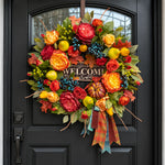 🔥LAST DAY FALL SALE 🍂 Large Autumn Harvest Wreath – 24″ Premium Fall Door Decor