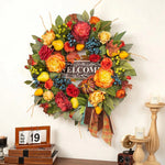 🔥LAST DAY FALL SALE 🍂 Large Autumn Harvest Wreath – 24″ Premium Fall Door Decor