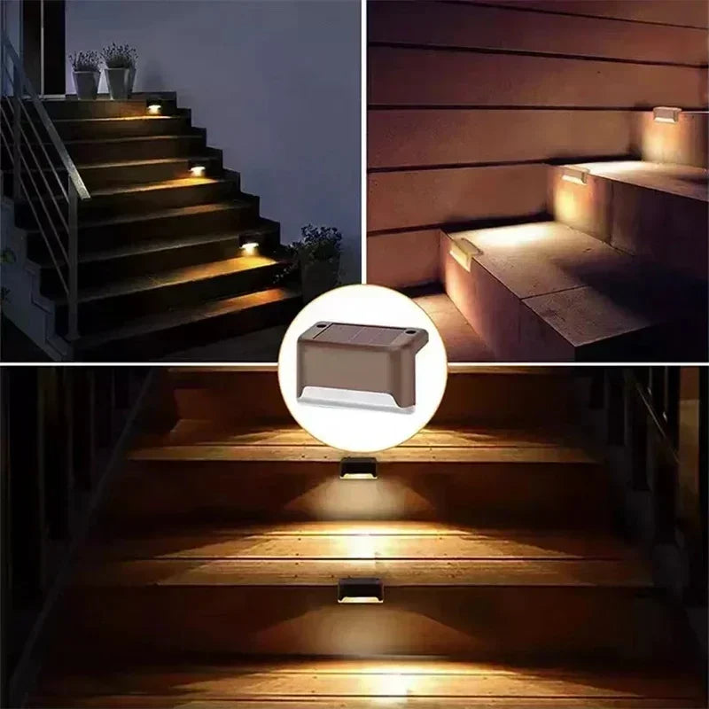 1~12PCS Solar Deck Light Outdoor IP65 Waterproof Solar Power Garden Lamps for Railing Stairs Step Fence Yard Patio Pathway