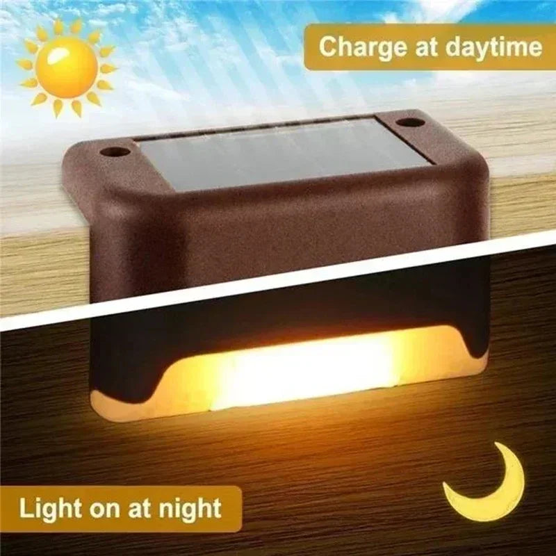 1~12PCS Solar Deck Light Outdoor IP65 Waterproof Solar Power Garden Lamps for Railing Stairs Step Fence Yard Patio Pathway