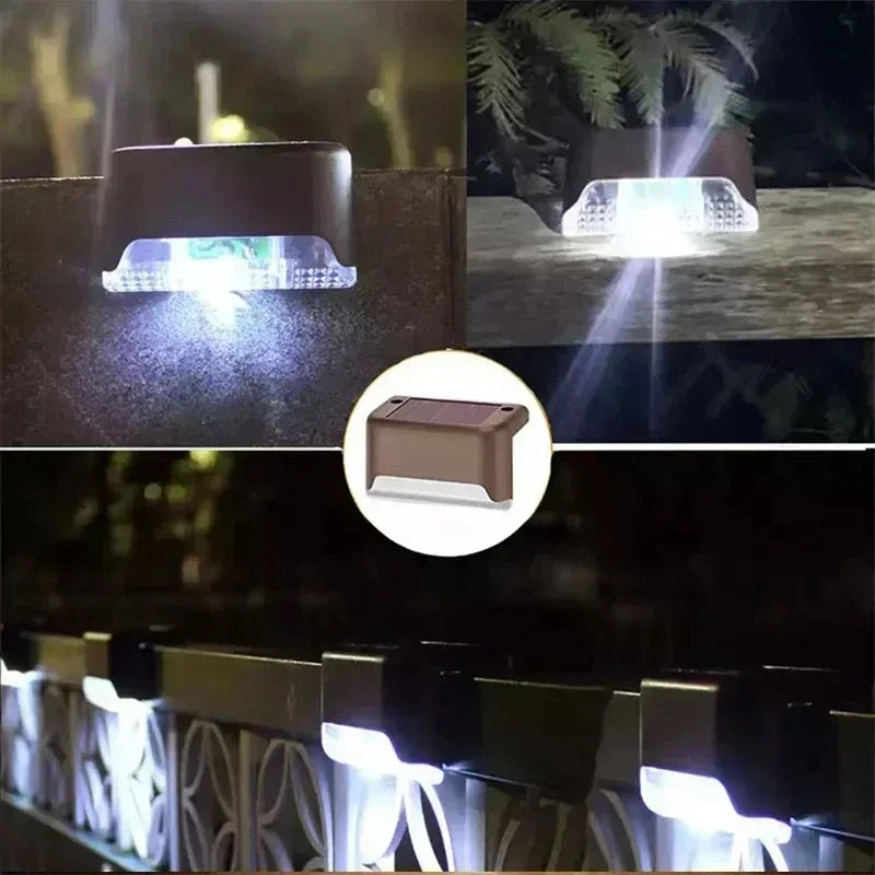 1~12PCS Solar Deck Light Outdoor IP65 Waterproof Solar Power Garden Lamps for Railing Stairs Step Fence Yard Patio Pathway