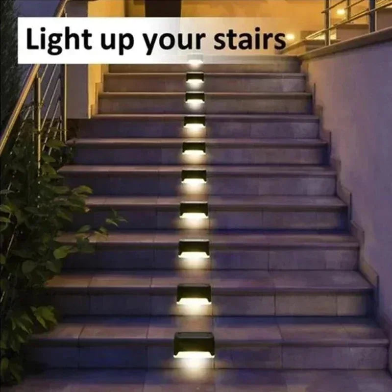 1~12PCS Solar Deck Light Outdoor IP65 Waterproof Solar Power Garden Lamps for Railing Stairs Step Fence Yard Patio Pathway