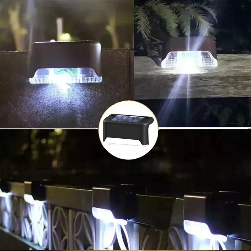 1~12PCS Solar Deck Light Outdoor IP65 Waterproof Solar Power Garden Lamps for Railing Stairs Step Fence Yard Patio Pathway