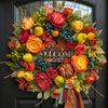 🔥LAST DAY FALL SALE 🍂 Large Autumn Harvest Wreath – 24″ Premium Fall Door Decor
